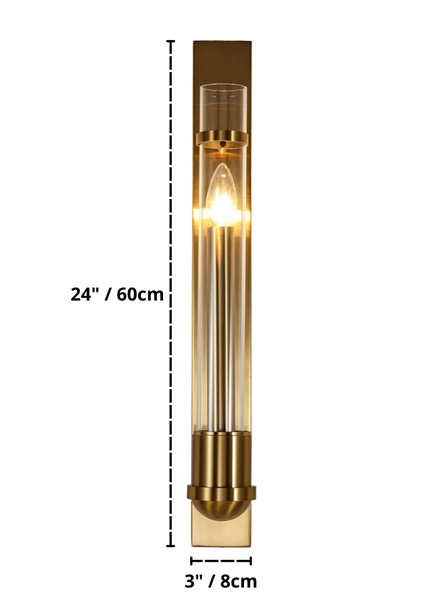 Aston Modern Slim Wall Sconce Dimensions
