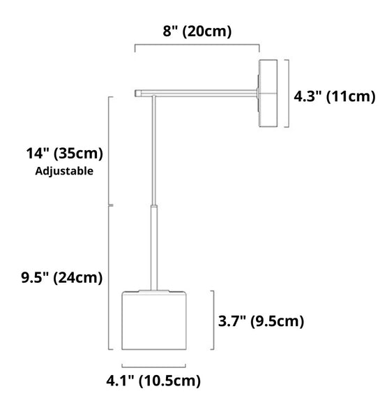 Corbin Modern Wall Sconce Dimensions