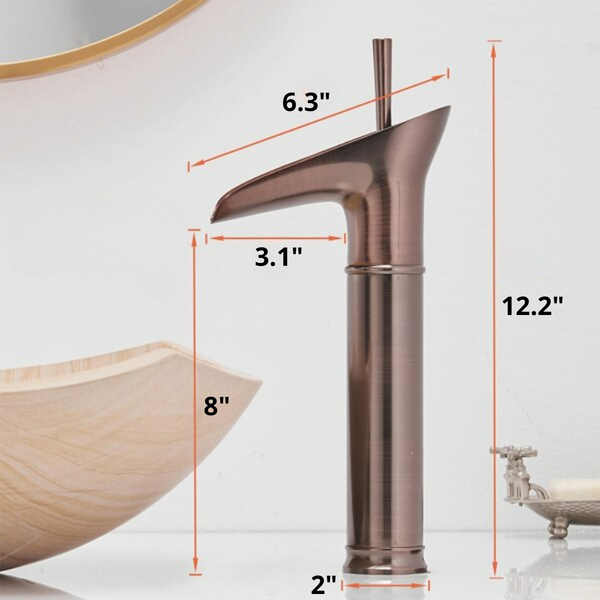 Oriental Waterfall Faucet Dimensions