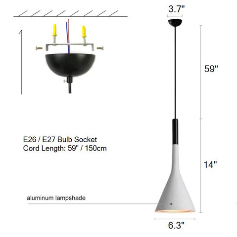 Modern Nordic Pendant Light Dimensions