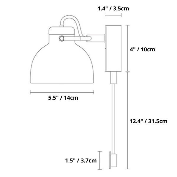 Jakub modern wall lamp dimensions