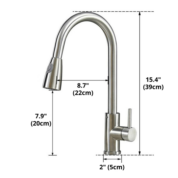 Edwin Retractable Kitchen Faucet Dimensions