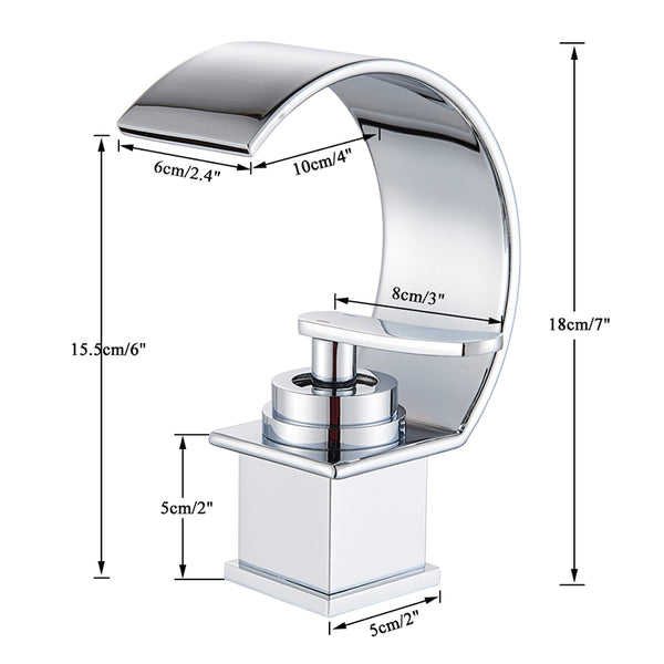 Bruce Curved Bathroom Faucet Dimensions