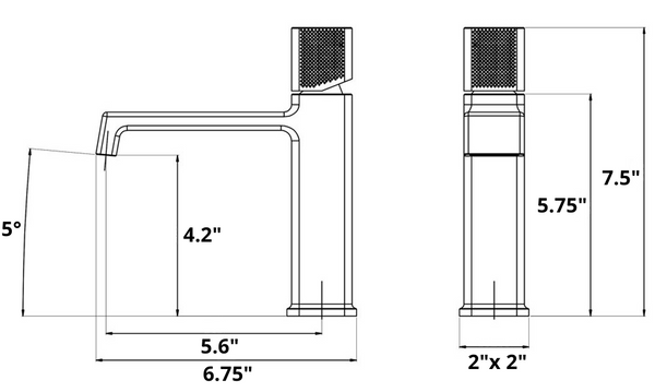 Milo modern style bathroom faucet dimensions