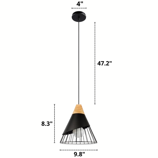 Rustic Iron Cage Pendant Light Dimensions