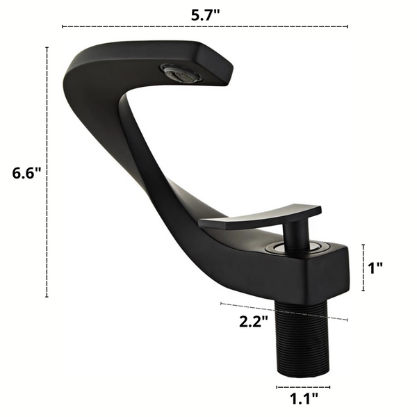 Victor Curved Bathroom Faucet Dimensions