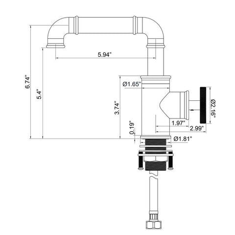 Retro faucet dimensions