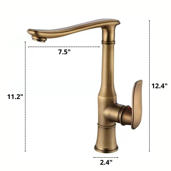 Raffeto Rustic Kitchen Faucet Dimensions